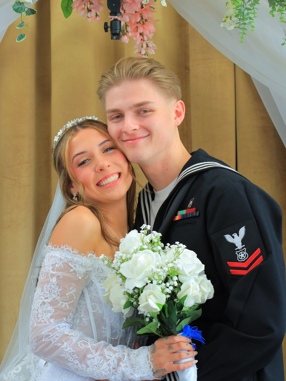 Couple after a Jacksonville chapel wedding ceremony